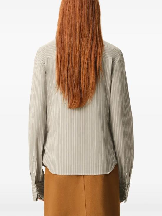 26SS 아미 코튼 롱 슬리브 러플 어드저스티드 셔츠 캐시미어 FSH821CO0219 A040BEIGETAUP - AMI