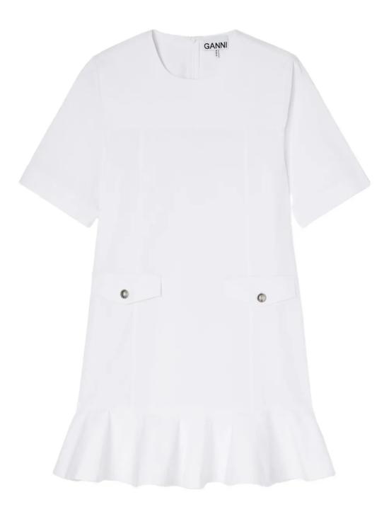 26SS 가니 미디 원피스 A1030205 151BRIGHTWHIT