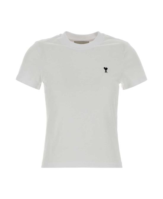 26SS 아미 스몰 하트 로고 코튼 크롭 티셔츠 FTS347724 100BLANC