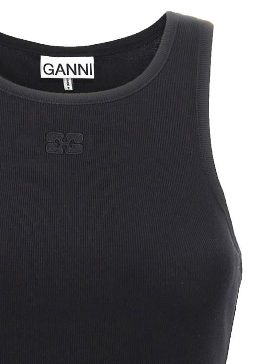 26SS 가니 코튼 립 탱크 탑 T3898 099BLACK - GANNI