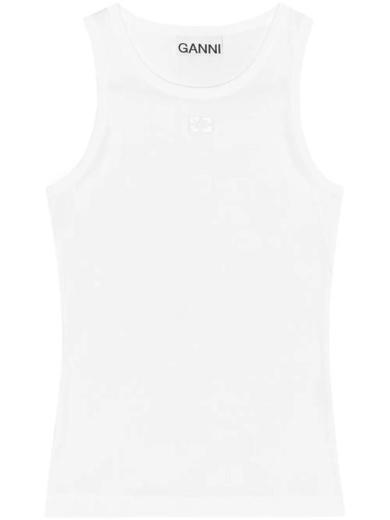 26SS 가니 소프트 코튼 립 탱크 탑 T3897 151BRIGHTWHIT