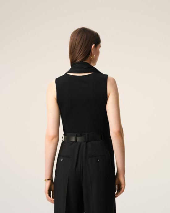 26SS 아미 저지 슬리브리스 라발리에르 탑 FTP827JE0223 001NOIR - AMI