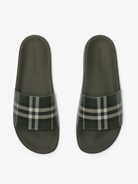 26SS 버버리 체크 슬라이드 8119278C3348 GREEN - BURBERRY