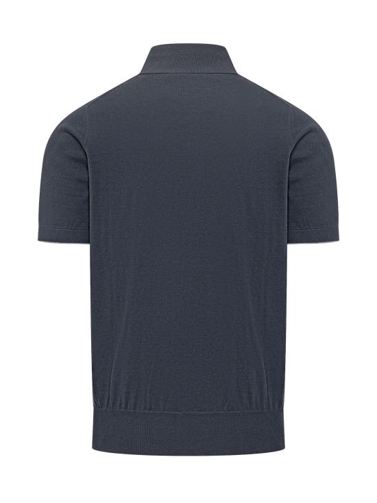 26SS 브루넬로 쿠치넬리 폴로 티셔츠 M29800125 CW425 NAVY GRIGIO SCURO - BRUNELLO CUCINELLI