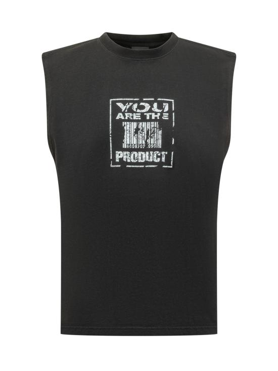 26SS 44레이블 민소매 티셔츠 B0030654FA706 P756 BLACK PRODUCT DIRTY WHITE