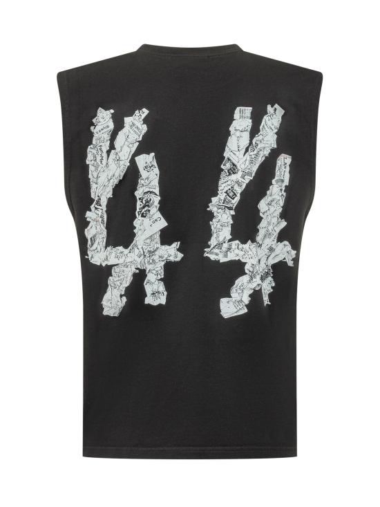 26SS 44레이블 민소매 티셔츠 B0030654FA706 P756 BLACK PRODUCT DIRTY WHITE - 44 LABEL