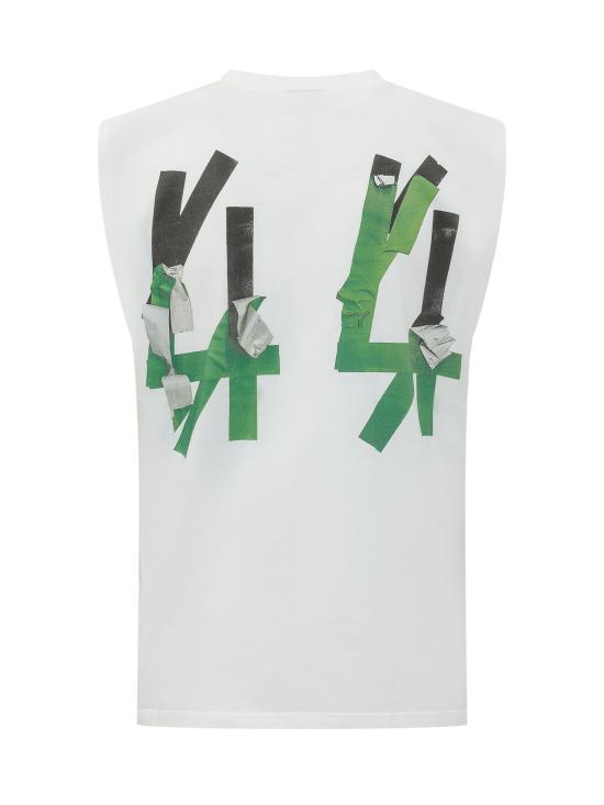 26SS 44레이블 민소매 티셔츠 B0030654FA706 P764 OPTICAL WHITE TAPE GAFFA GREEN - 44 LABEL