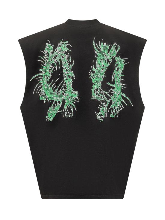 26SS 44레이블 민소매 티셔츠 B0030663FA706 P767 BLACK CENTIPEDE XENON GREEN - 44 LABEL