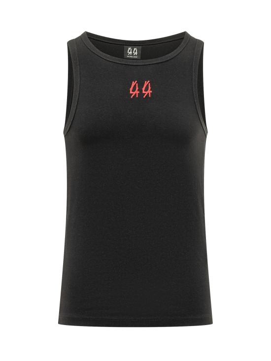 26SS 44레이블 민소매 티셔츠 B0030579FA584 P665 BLACK 44 HIGHG RISK RED