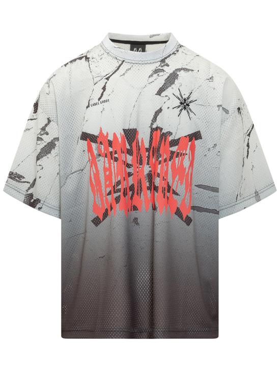 26SS 44레이블 반팔 티셔츠 B0030614FA683 P771 GRADIENT HM HIGH RISK RED