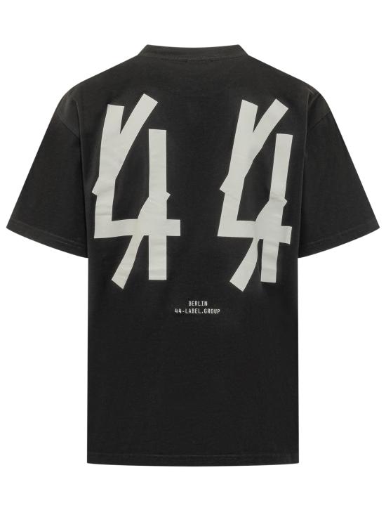 26SS 44레이블 반팔 티셔츠 B0030556FA706 P447 BLACK 44 DIRTY WHITE - 44 LABEL