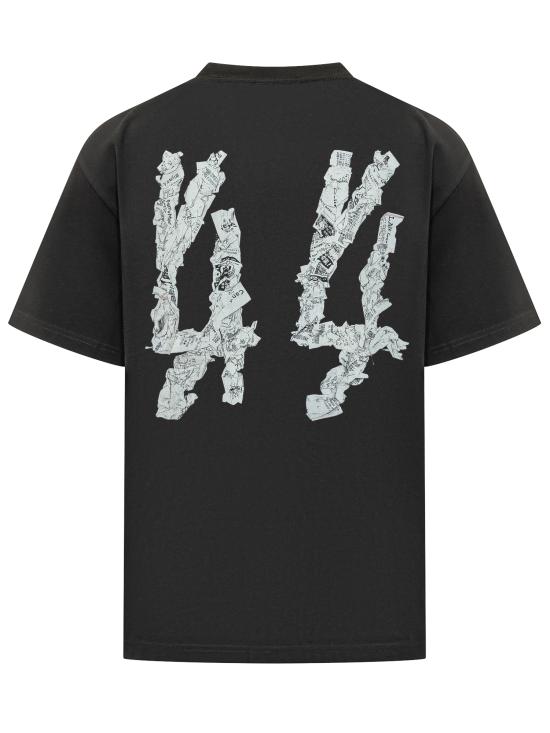 26SS 44레이블 반팔 티셔츠 B0030556FA706 P756 BLACK PRODUCT DIRTY WHITE - 44 LABEL