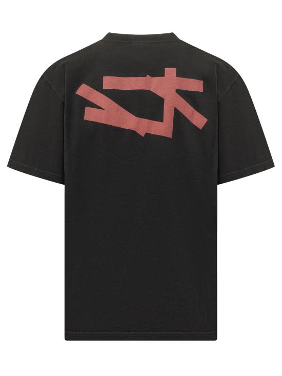 26SS 44레이블 반팔 티셔츠 B0030556FA706 P759 BLACK SINGLE 4 DARK RED - 44 LABEL