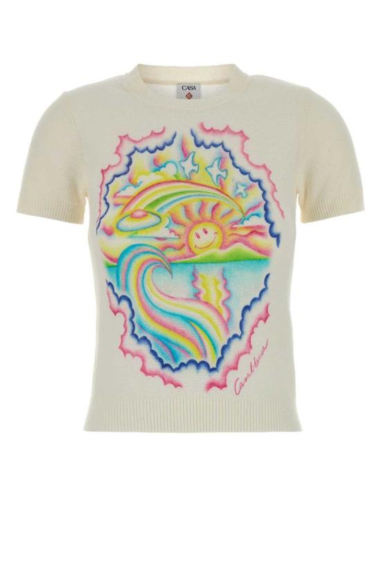 26SS 카사블랑카 반팔 티셔츠 WSP26KW125001 LEREOL WHITE