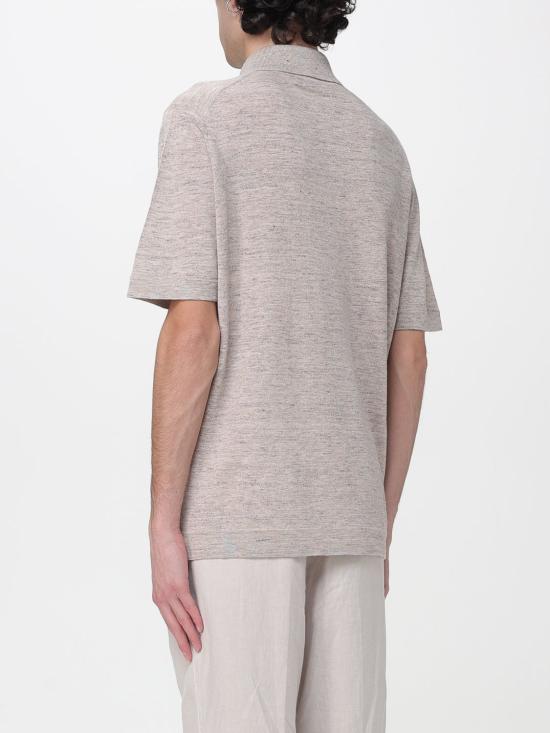 26SS 브루넬로 쿠치넬리 린넨 코튼 니트 폴로 셔츠 M2L00315 C7950 Sand - BRUNELLO CUCINELLI