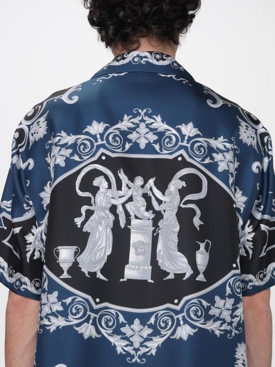 26SS 베르사체 반팔 셔츠 10227401A16096 5BE50 Blue - VERSACE