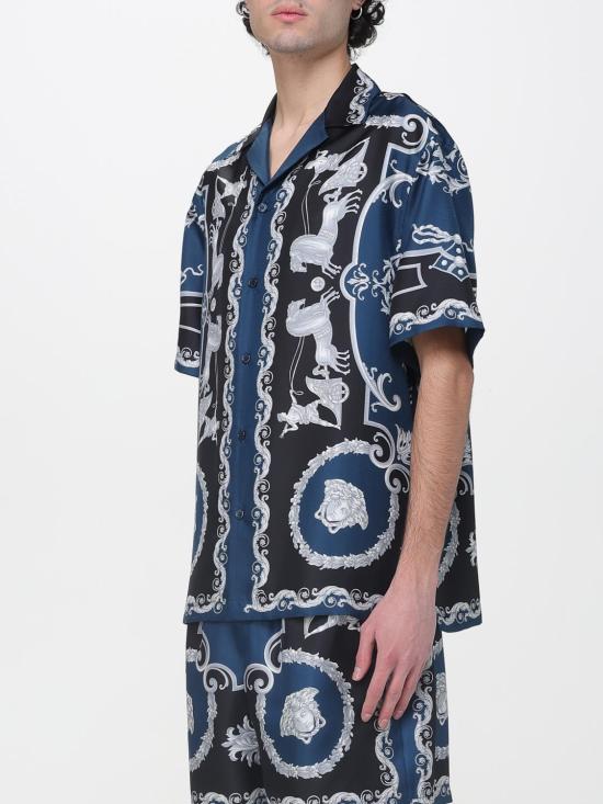 26SS 베르사체 반팔 셔츠 10227401A16096 5BE50 Blue - VERSACE