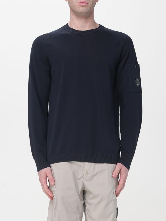 26SS 씨피 컴퍼니 코튼 크레이프 크루넥 렌즈 스웨터 20CMKN105A006323O 888 Blue