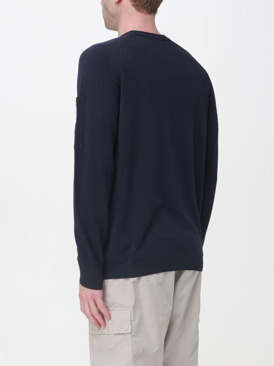 26SS 씨피 컴퍼니 코튼 크레이프 크루넥 렌즈 스웨터 20CMKN105A006323O 888 Blue - C.P. COMPANY