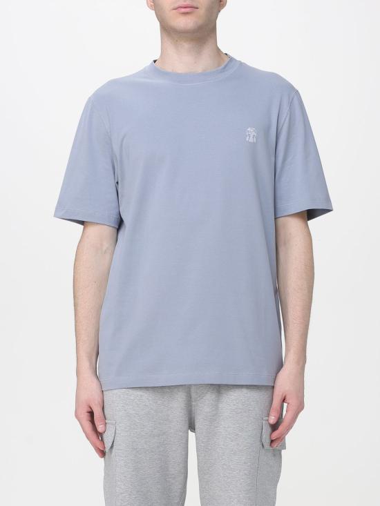 26SS 브루넬로 쿠치넬리 반팔 티셔츠 M0B138440 CKL13 Gnawed Blue