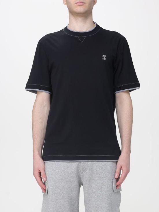 26SS 브루넬로 쿠치넬리 반팔 티셔츠 M0B137451G CCB75 Black