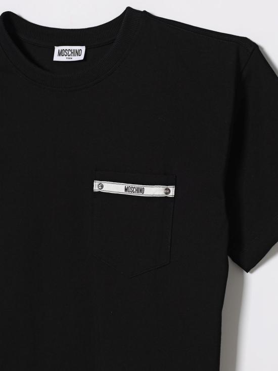 26SS [키즈] 모스키노 티셔츠 HUM05MLAA01 60100 Black - MOSCHINO