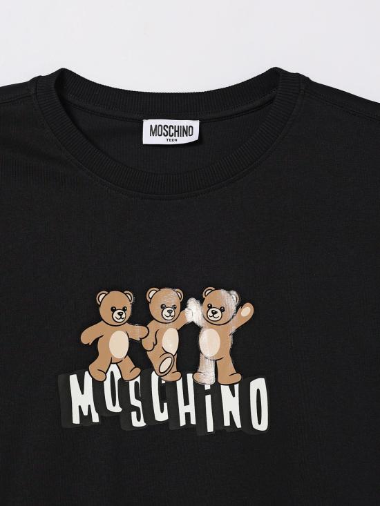 26SS [키즈] 모스키노 티셔츠 HUM05PLAA23 60100 Black - MOSCHINO