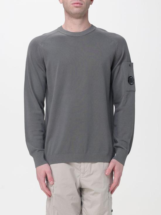 26SS 씨피 컴퍼니 코튼 크레이프 크루넥 렌즈 스웨터 20CMKN105A006323O 921 Grey