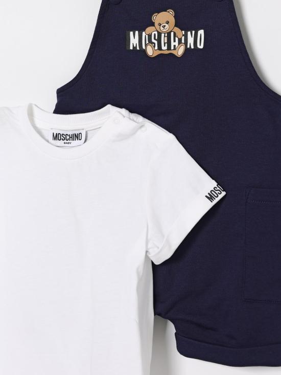 26SS [키즈] 모스키노 오버롤 MUG01TLCA19 83240 White - MOSCHINO