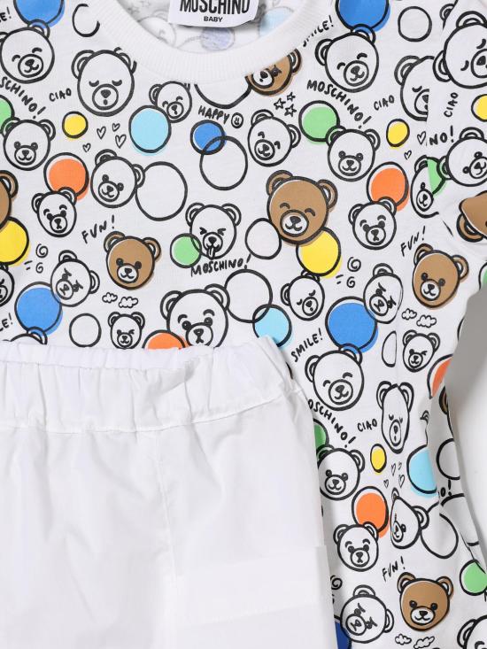 26SS [키즈] 모스키노 오버롤 MUG01VLLA15 83680 White - MOSCHINO