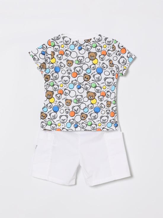 26SS [키즈] 모스키노 오버롤 MUG01VLLA15 83680 White - MOSCHINO