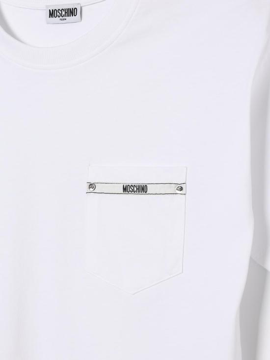 26SS [키즈] 모스키노 티셔츠 HUM05MLAA01 10101 White - MOSCHINO