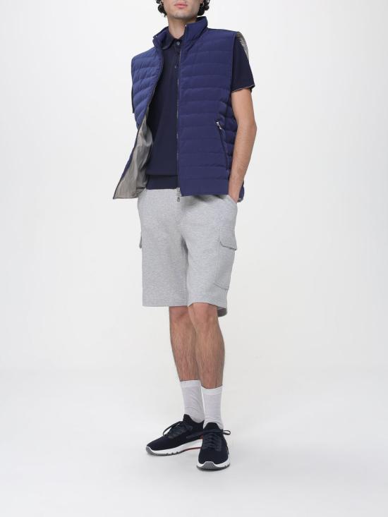 26SS 브루넬로 쿠치넬리 로고 경량 코튼 니트 폴로 셔츠 M29800195 CW425 Blue - BRUNELLO CUCINELLI