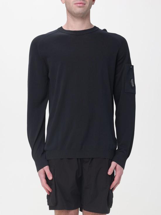 26SS 씨피 컴퍼니 코튼 크레이프 크루넥 렌즈 스웨터 20CMKN105A006323O 999 Black