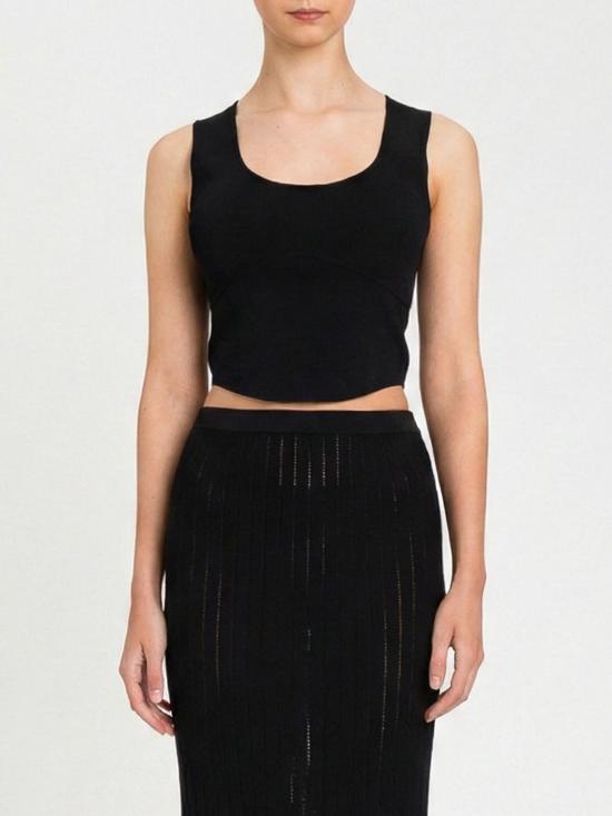 26SS 액티튜드 트윈세트 민소매 티셔츠 261AP3122 00006 Black