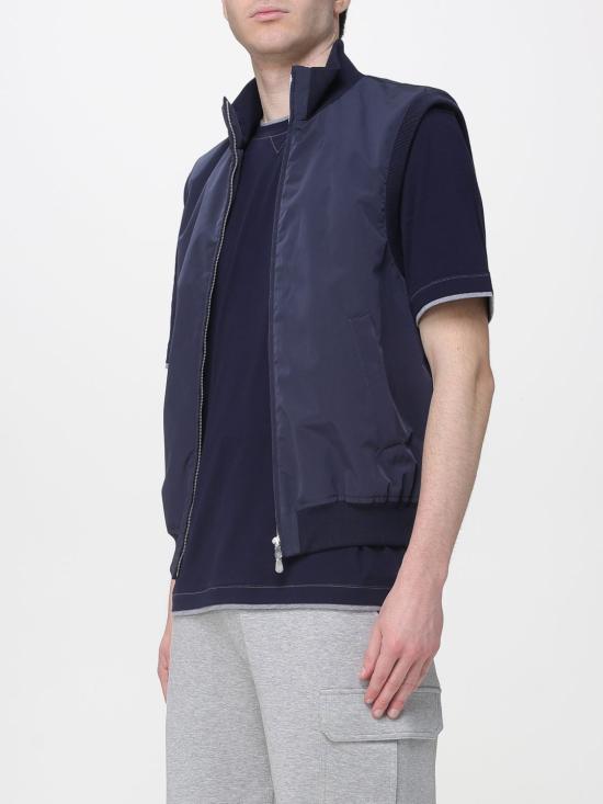 26SS 브루넬로 쿠치넬리 가공 나일론 웨이스트코트 MM4796584 CIR70 Blue - BRUNELLO CUCINELLI