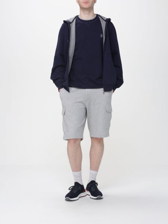 26SS 브루넬로 쿠치넬리 레이어링 코튼 저지 크루넥 티셔츠 M0B137451G CD325 Blue - BRUNELLO CUCINELLI