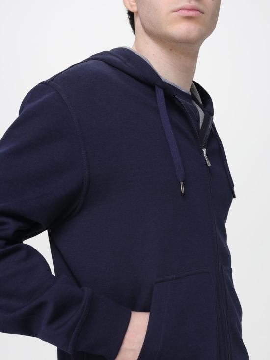 26SS 브루넬로 쿠치넬리 더블 페이스 스웨트 집업 후디 MM8319069G C1265 Blue - BRUNELLO CUCINELLI