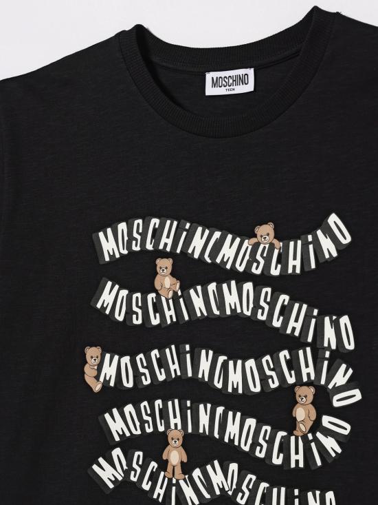 26SS [키즈] 모스키노 티셔츠 HXM05GLAA52 60100 Black - MOSCHINO