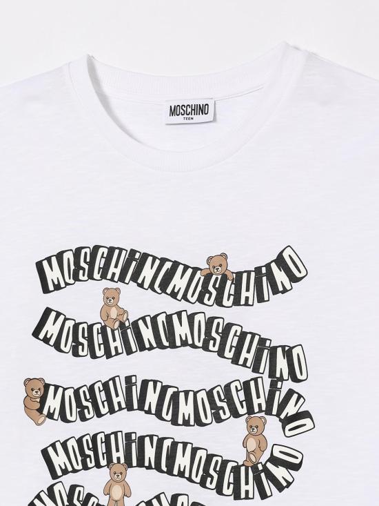 26SS [키즈] 모스키노 티셔츠 HXM05GLAA52 10101 White - MOSCHINO