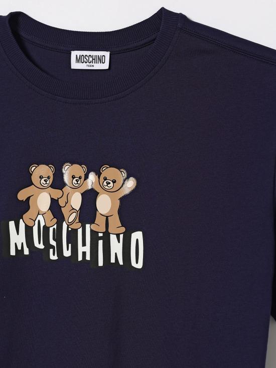 26SS [키즈] 모스키노 티셔츠 HUM05PLAA23 40016 Blue - MOSCHINO