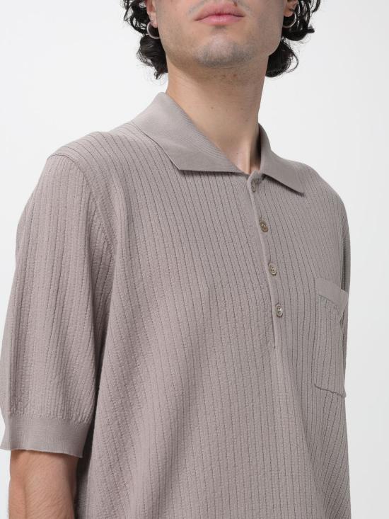 26SS 브루넬로 쿠치넬리 립 니트 폴로 셔츠 M29806205 C7946 Beige - BRUNELLO CUCINELLI