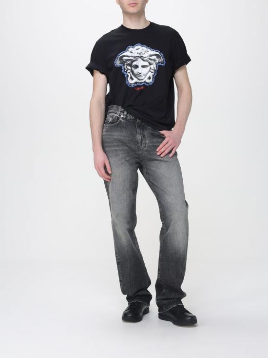 26SS 베르사체 반팔 티셔츠 10133021A16753 1B000 Black - VERSACE