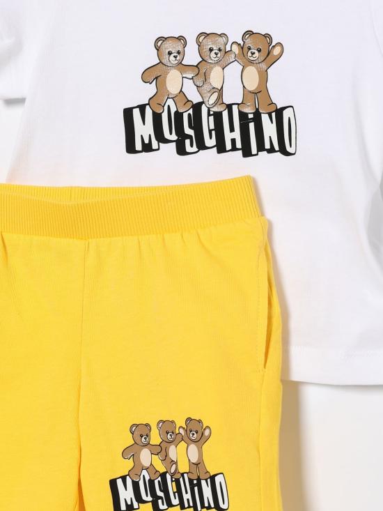 26SS [키즈] 모스키노 오버롤 MXG00MLAA17 82673 White - MOSCHINO