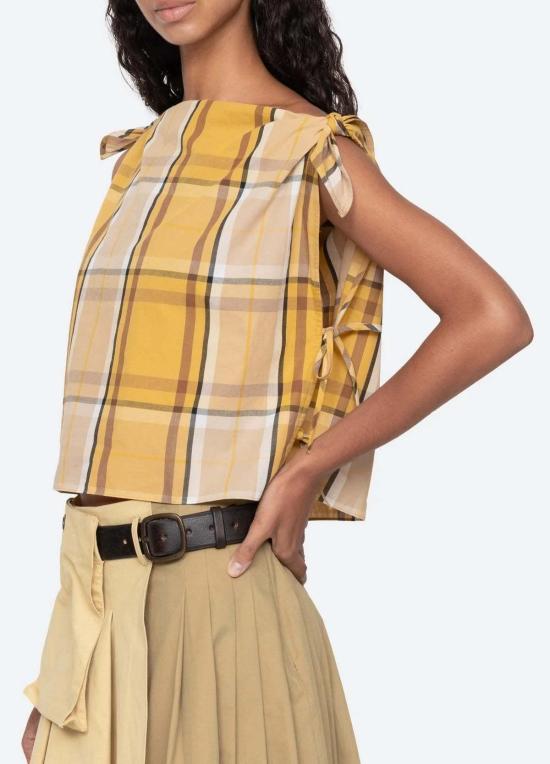  씨뉴욕 블라우스 Sea Ny Copeland 체크무늬 상의 - SEA NY