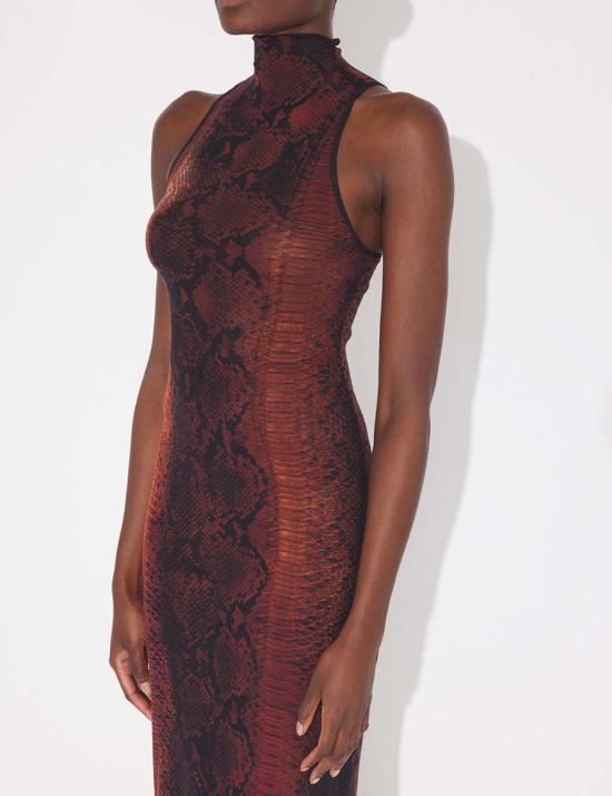  장 폴 고티에 롱 원피스 메시 파이톤 맥시 드레스 - JEAN PAUL GAULTIER
