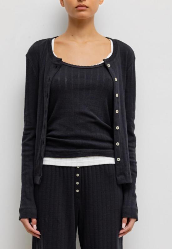  리셋 가디건 레셋 포인트엘 클래식 크루 - LESET