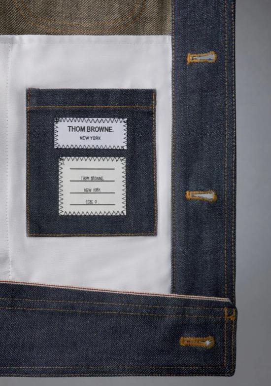 26FW 톰브라운 셀비지 데님 백스트랩 유틸리티 재킷 MJO256SF1101 415 NAVY - THOM BROWNE