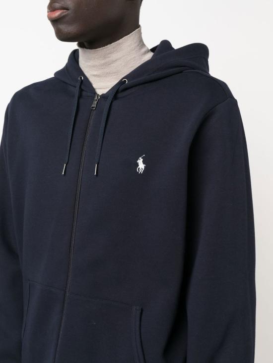 26SS 랄프 로렌 더블 니트 풀 지퍼 후디 710888282002 AVIATOR NAVY - RALPH LAUREN