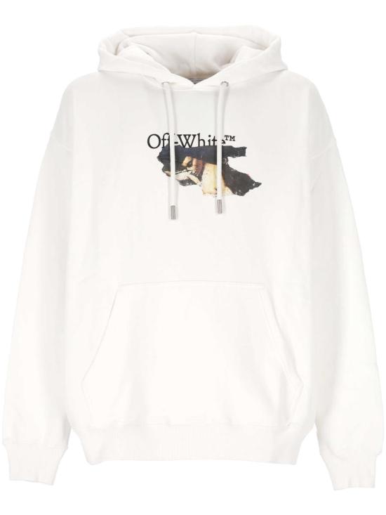 25FW 오프화이트 그래픽 프린트 후드 티셔츠셔츠 OMBB085F25FLE0100110 WHITE